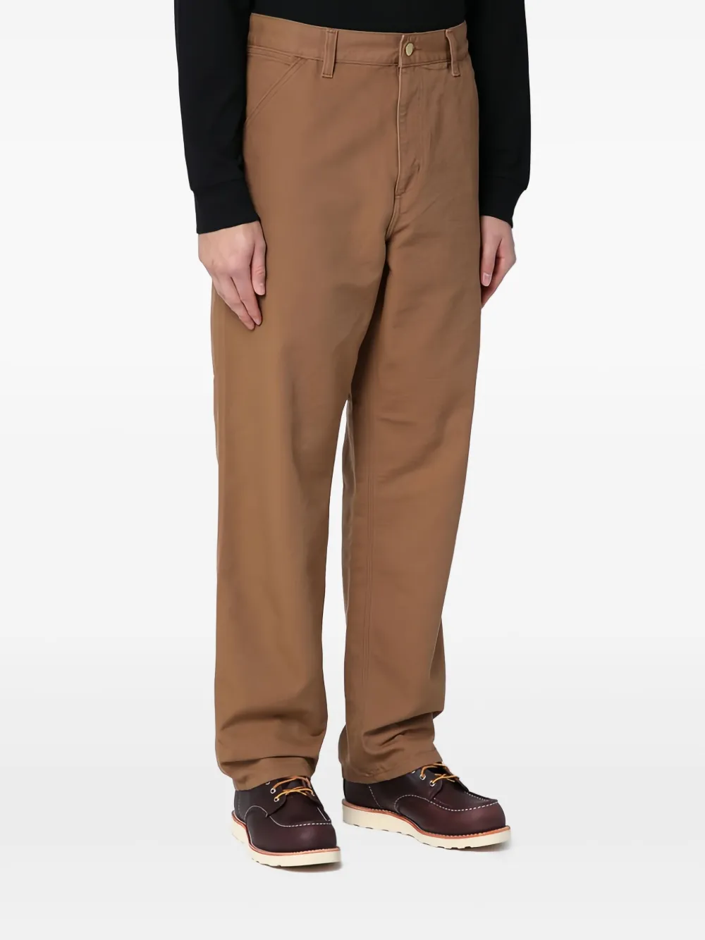 Carhartt Hamilton Organic Cotton Trousers With Knee Patch In Brown