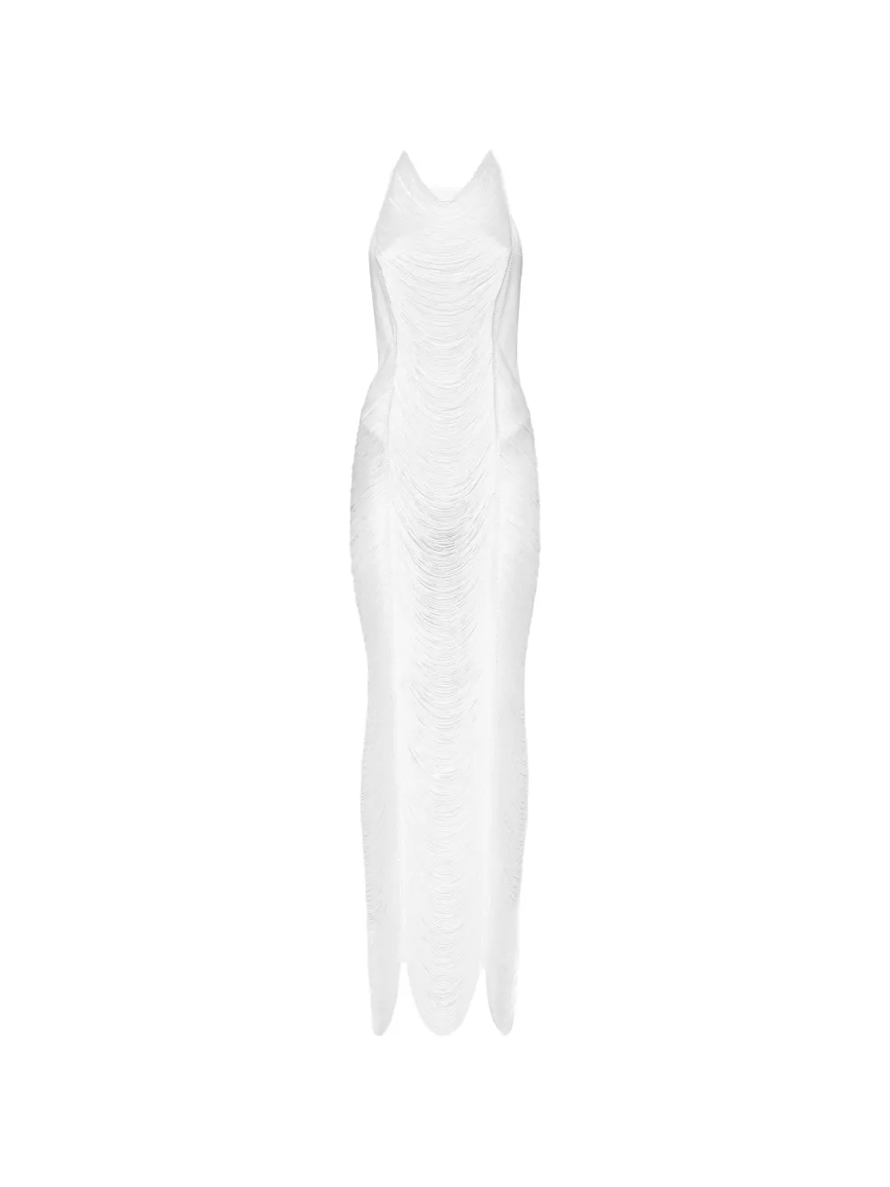 Philipp Plein fringe-detailing midi dress - "01 white"
