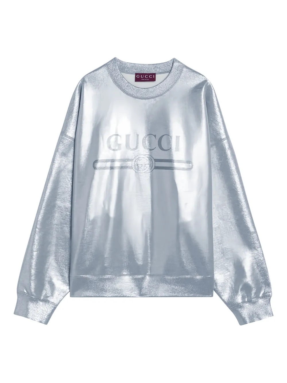 Gucci Logo-print Sweatshirt In Silver