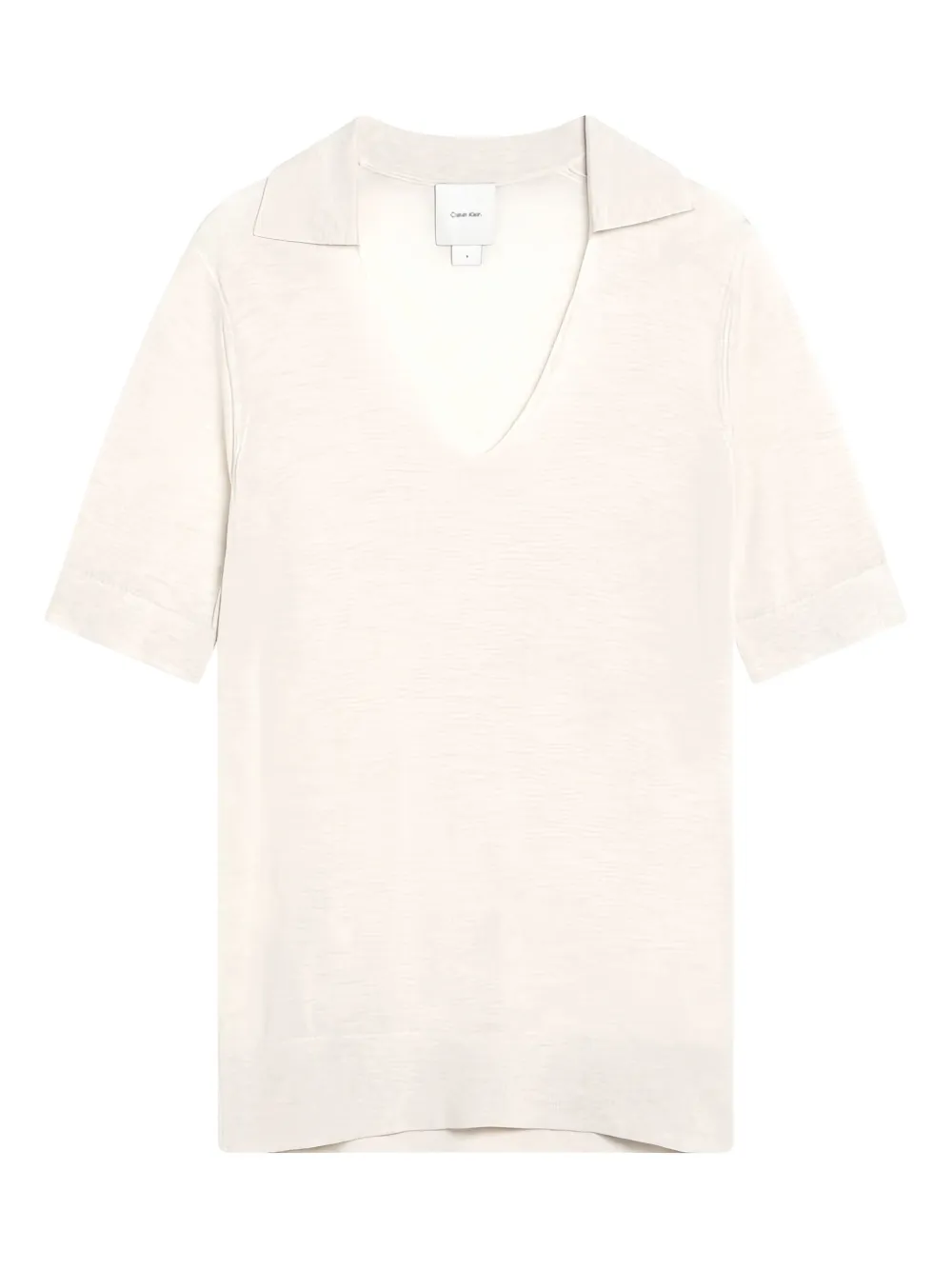 Calvin Klein silk-blend polo shirt | Neutrals | Image 1