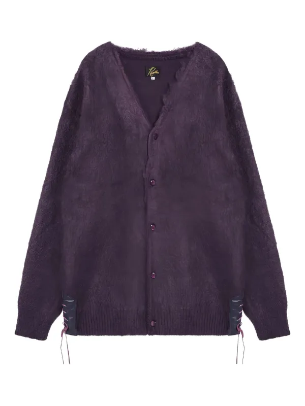 Needles カーディガン 2023 パープル Needles Vネック カーディガン | パープル | FARFETCH JP