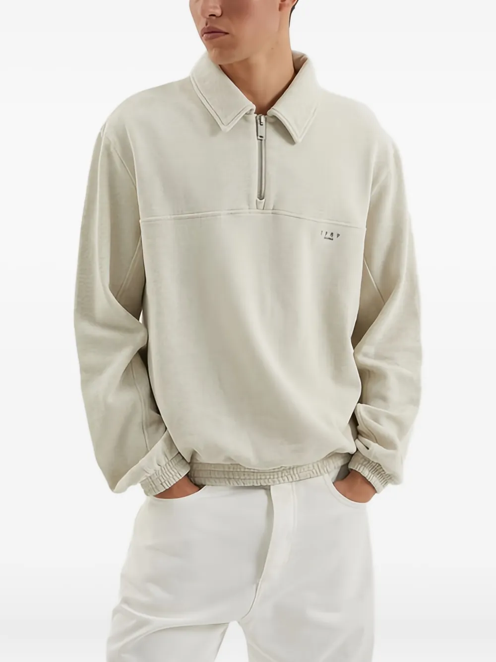 1989 STUDIO Sweater met halve rits Beige
