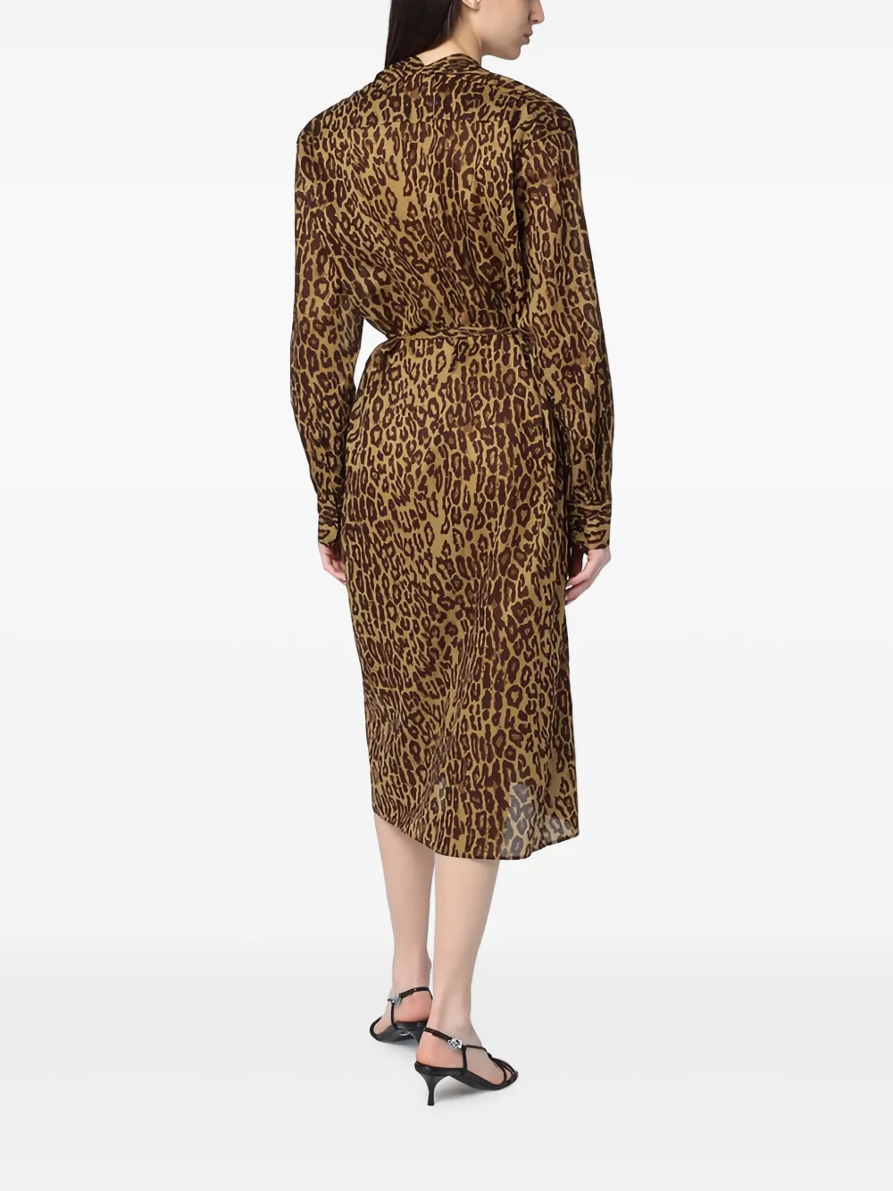6397 Midi-jurk met luipaardprint - Bruin