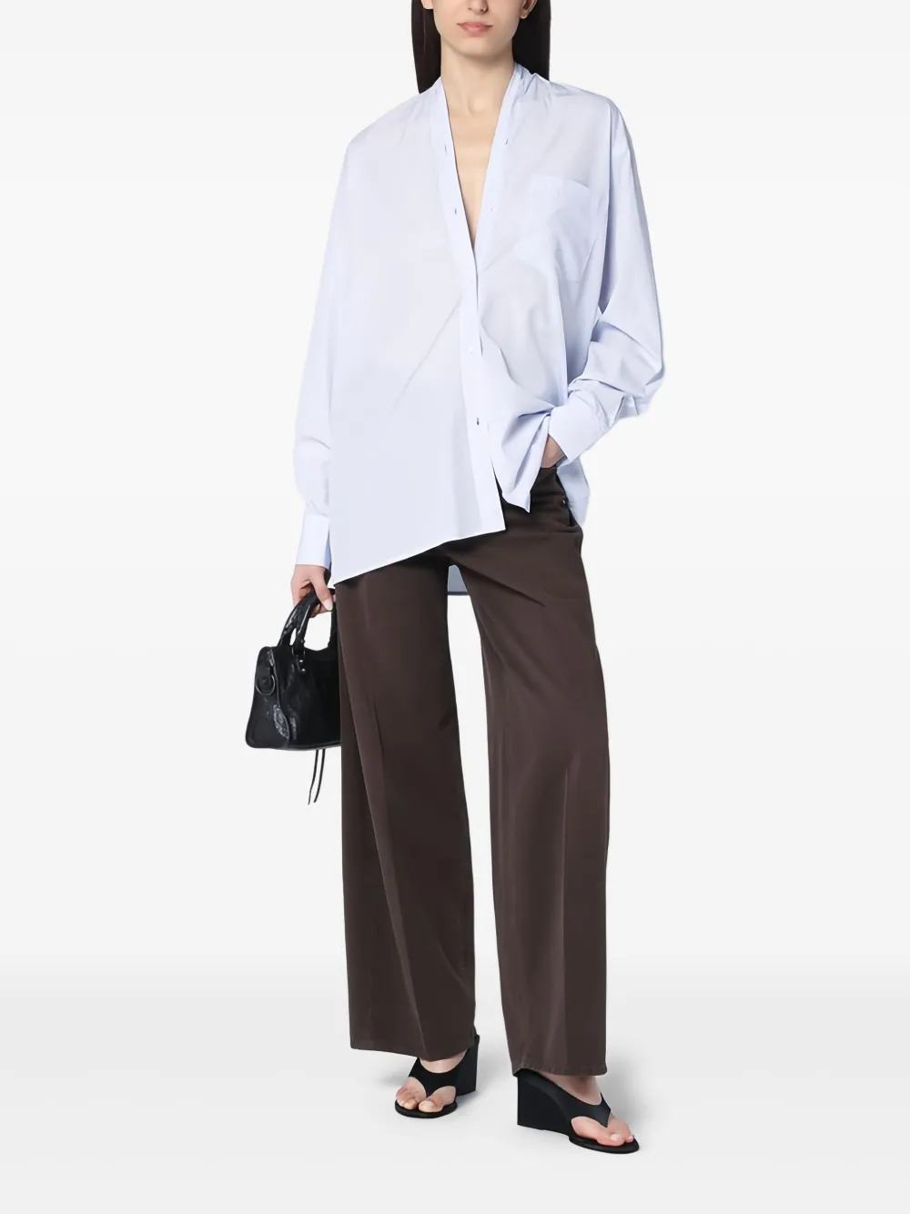 6397 Camicia in popeline - Blu