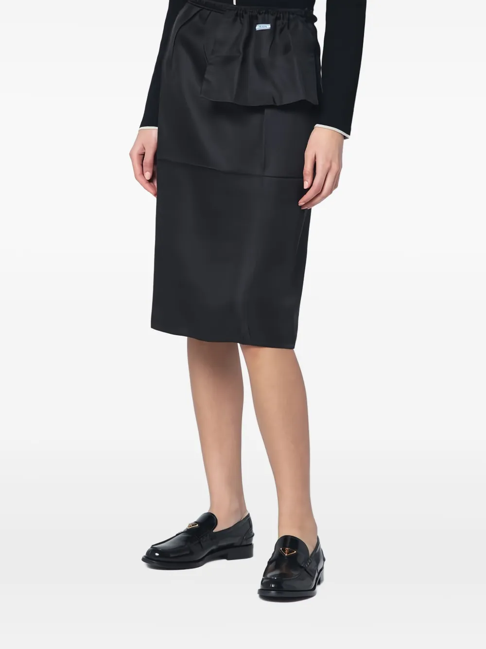 Prada peplum midi rok Zwart