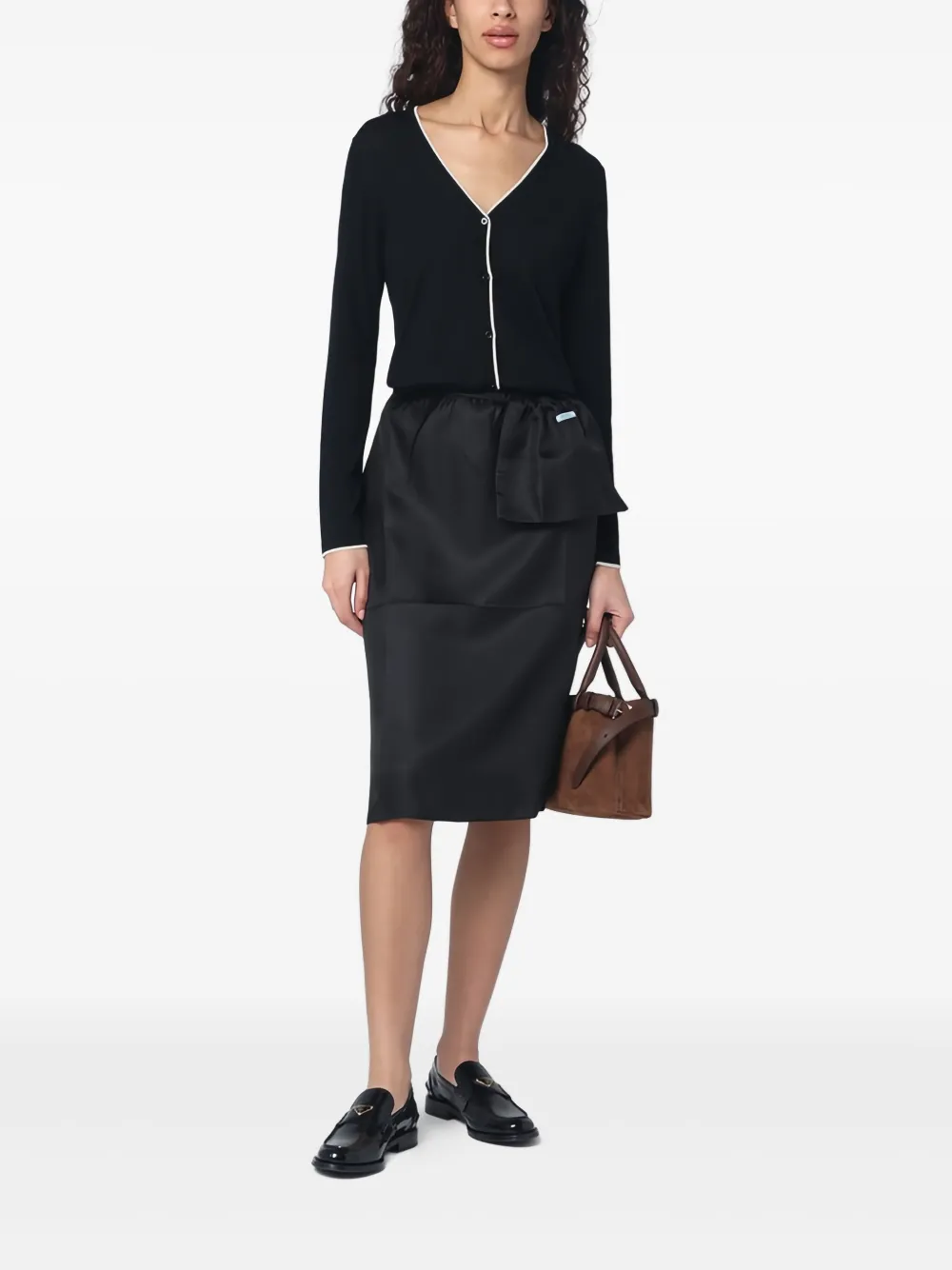 Prada peplum midi rok Zwart