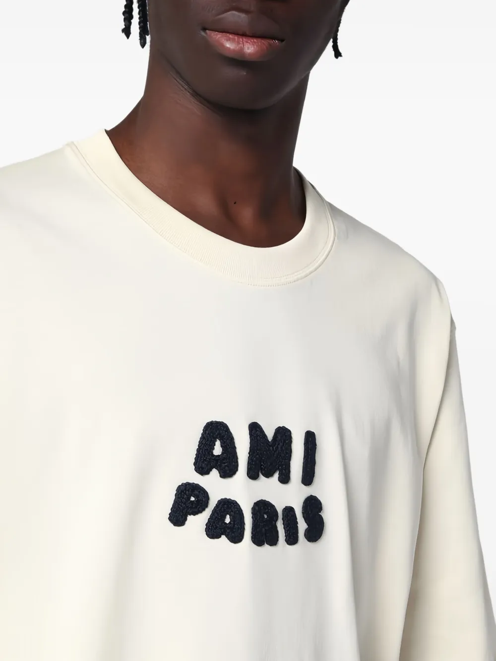 AMI Paris T-shirt met logopatch Wit