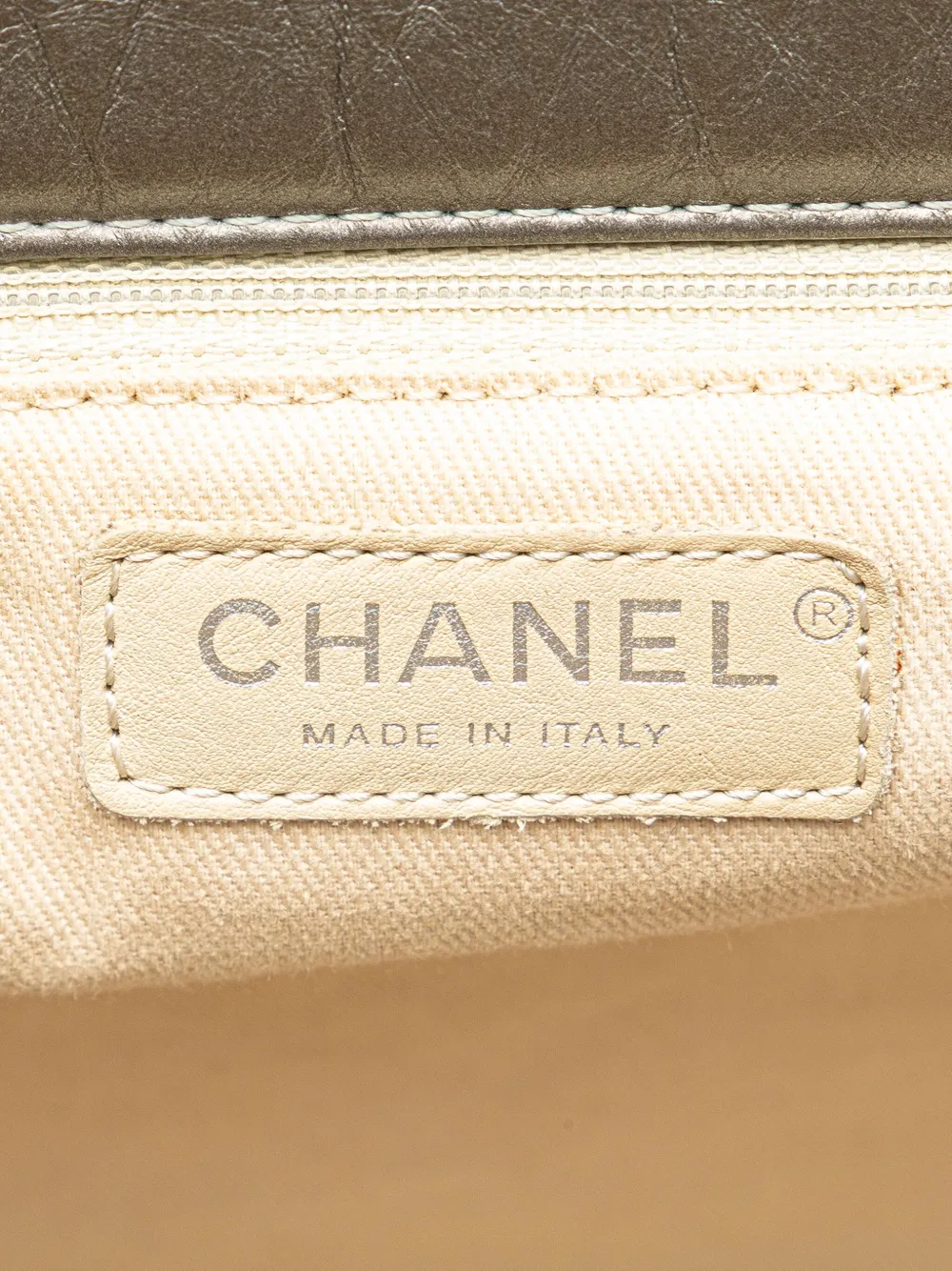 Pre-owned Chanel 2010-2011 Reissue 2.55 Quilted Aged Calfskin Tote Bag In Silver
