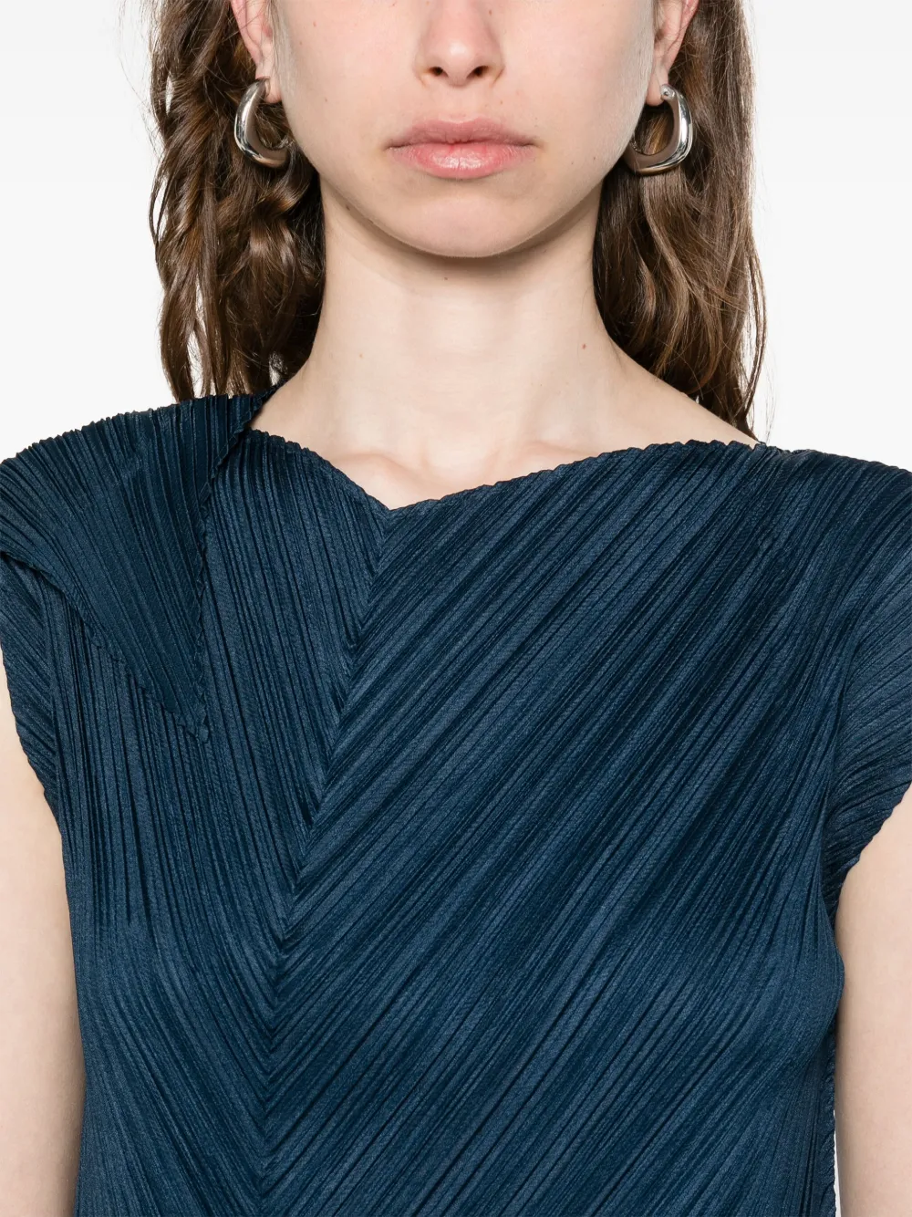 Pleats Please Issey Miyake Flare jurk Blauw