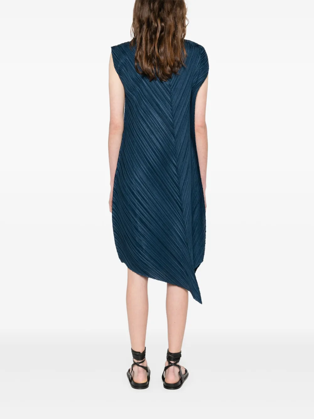 Pleats Please Issey Miyake Flare jurk Blauw