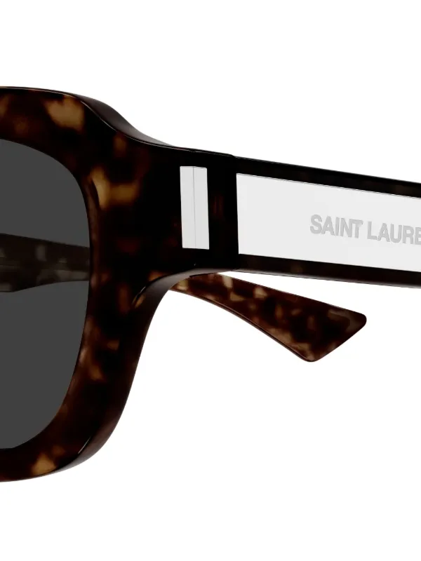 Saint Laurent ブラウン スクエアサングラス Saint Laurent Eyewear square-frame Sunglasses | Brown | FARFETCH ID