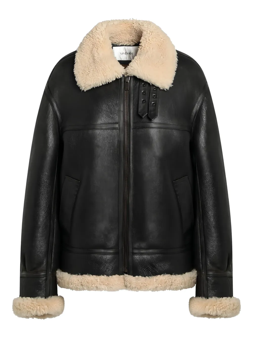 Saint Laurent Lammy coat Zwart