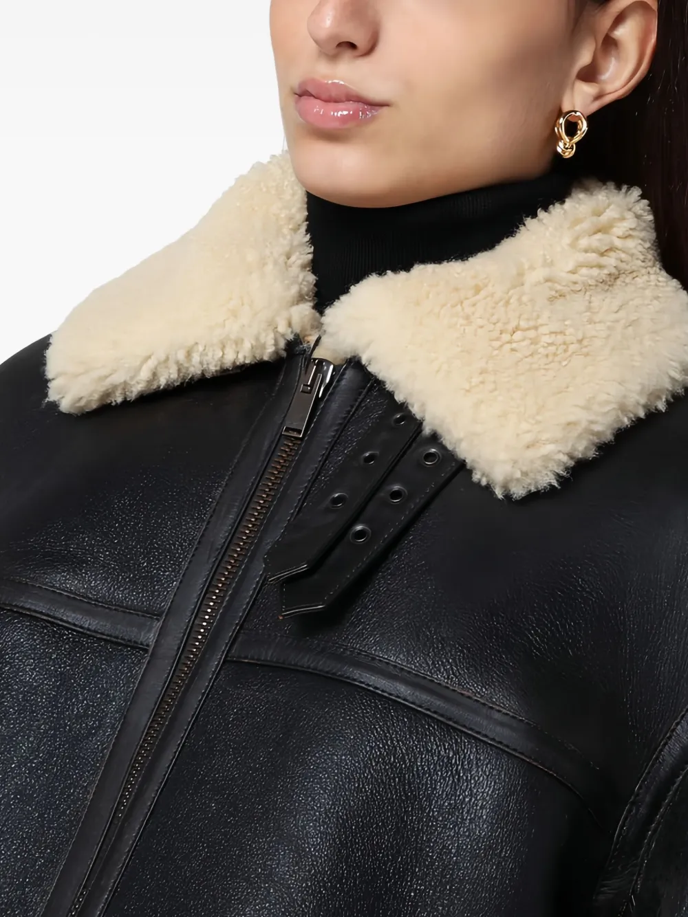 Saint Laurent Lammy coat Zwart