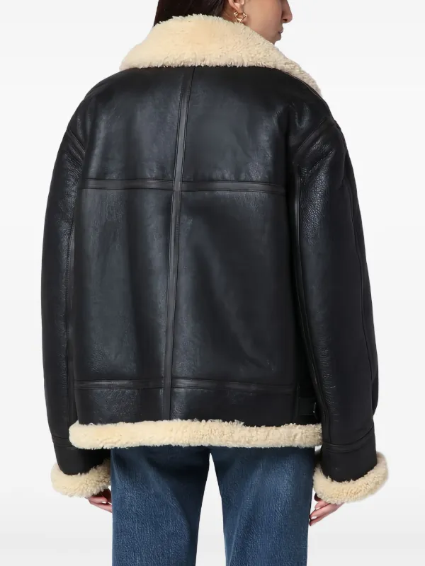 Saint Laurent Shearling Jacket | Black | FARFETCH