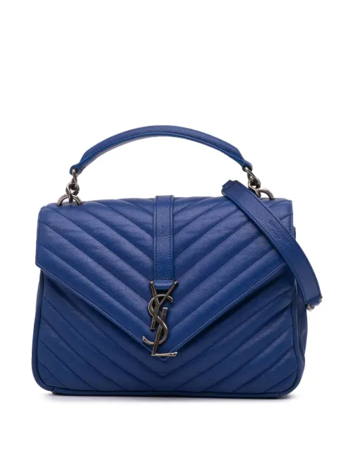Saint Laurent Pre-Owned 2015 Medium Monogram Chevron Sheepskin College Bag satchel