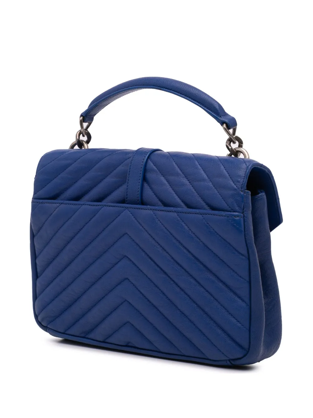 Saint Laurent Pre-Owned Borsa a tracolla College media pelle di pecora con motivo chevron e monogramma in 2015 | Pre-owned | Image 2