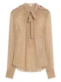 Saint Laurent CAMICIA polka-dot blouse - Neutrals