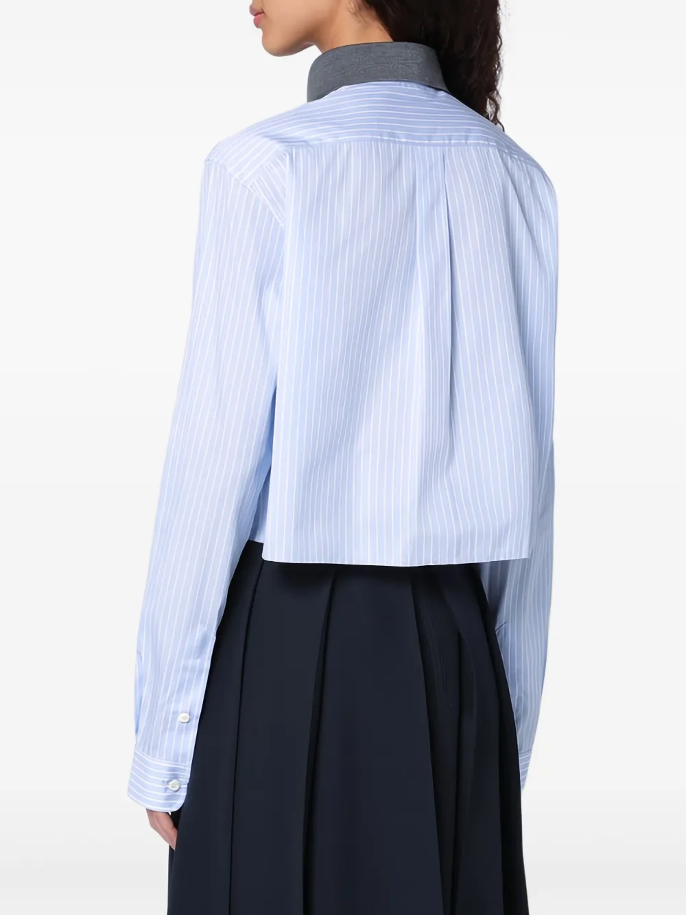 Miu Gestreept katoenen blouse Blauw