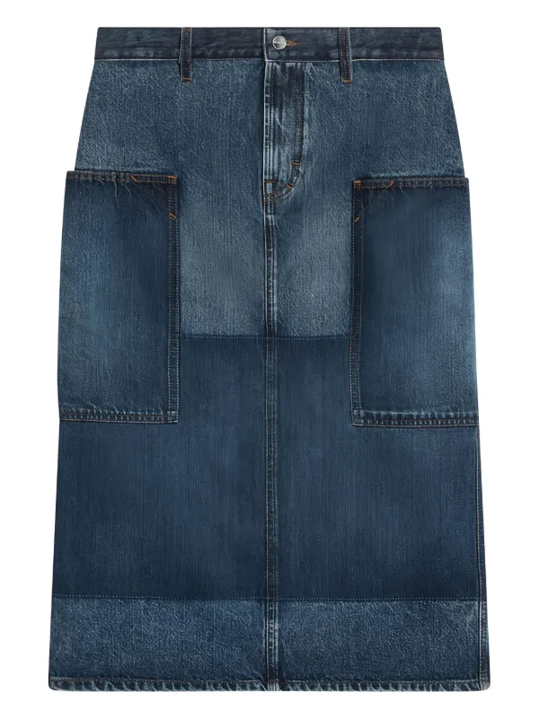 スカート GUCCI Women Skirts 807334XDC5F4100 Dark Blue Denim midi skirt in blue - Gucci | Mytheresa