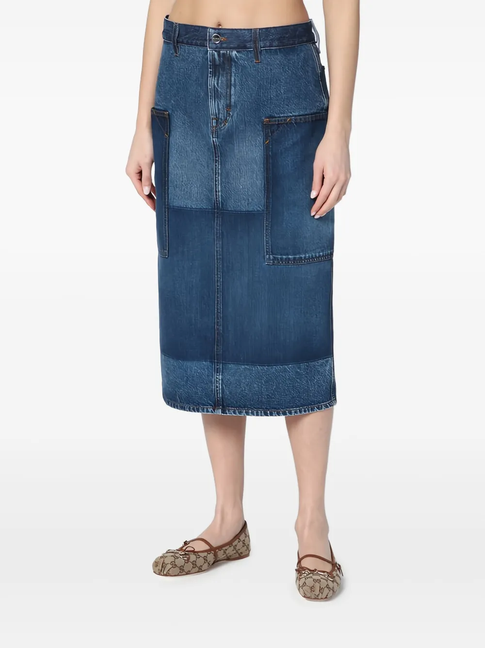 Gucci Midi-spijkerrok Blauw