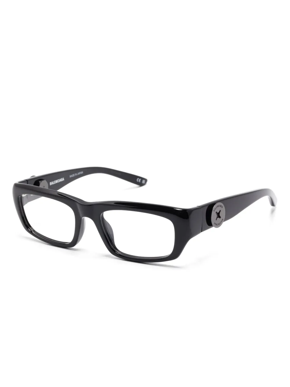 Balenciaga Eyewear Bril met logoplakkaat Zwart