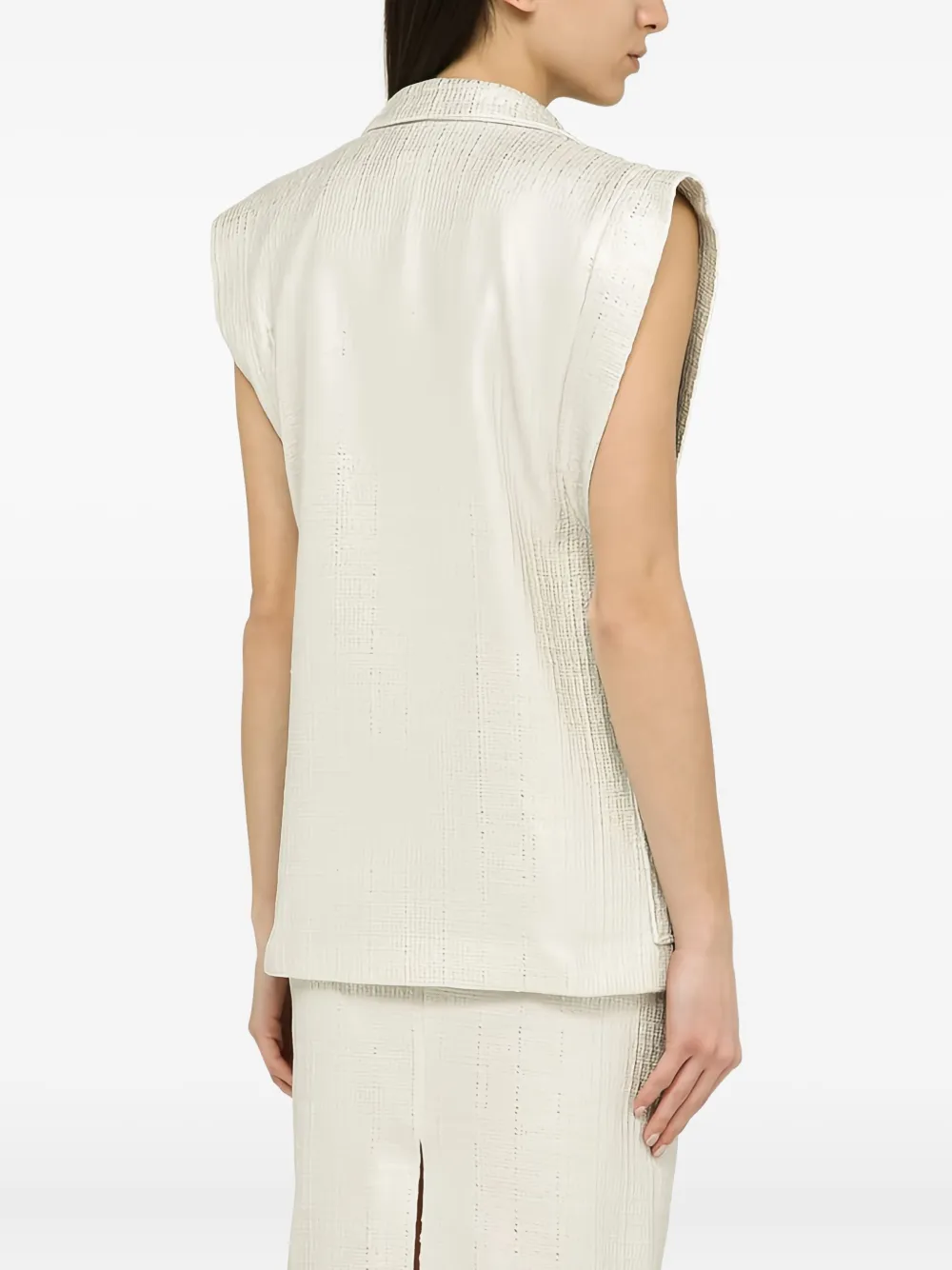 Federica Tosi Gilet met dubbele rij knopen Beige