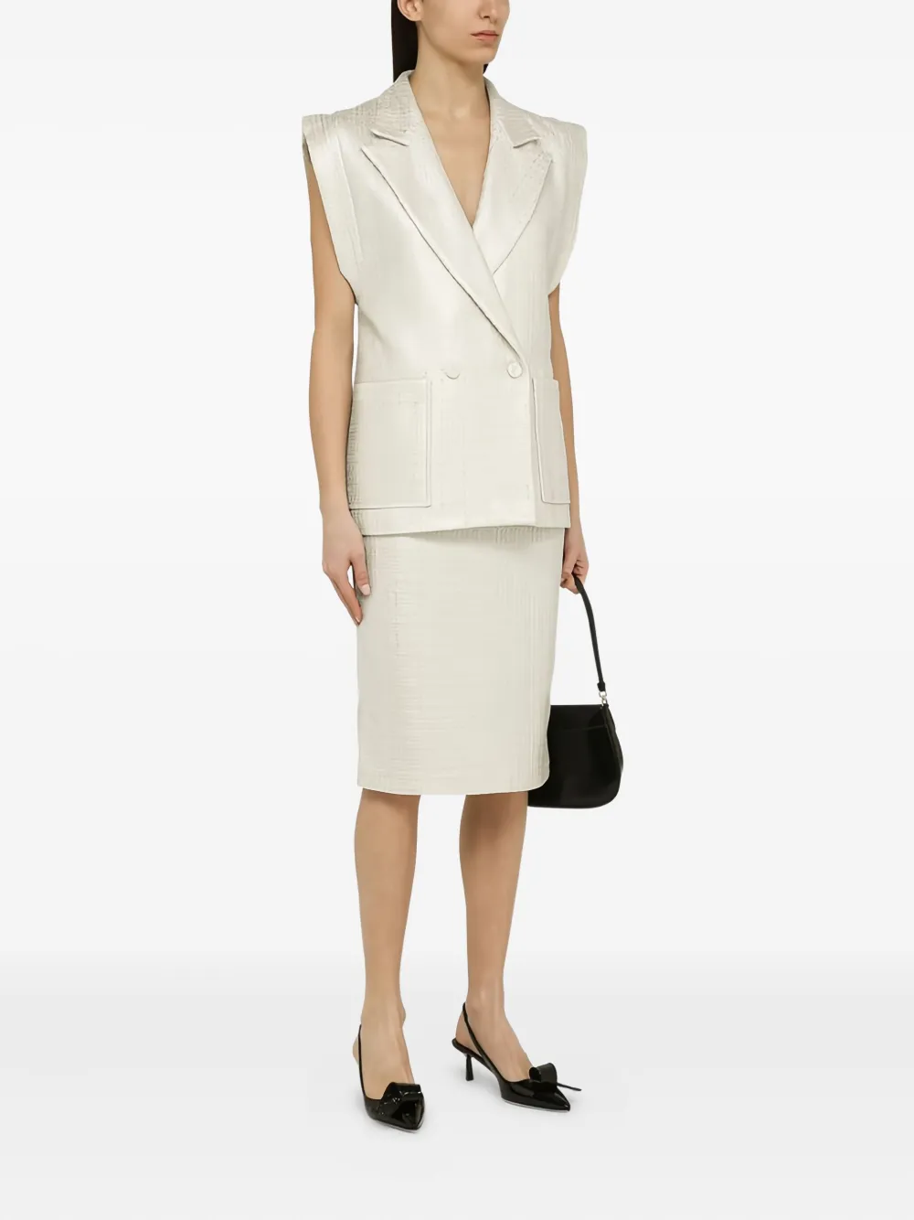 Federica Tosi Gilet met dubbele rij knopen Beige