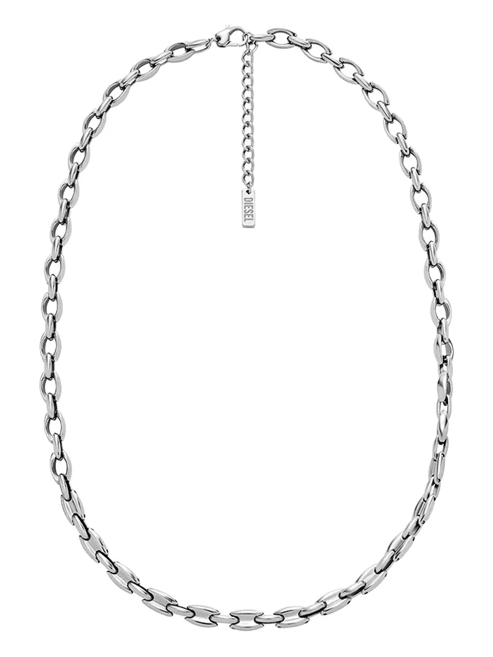 Diesel Stainless Steel Chain Necklace In Metallic