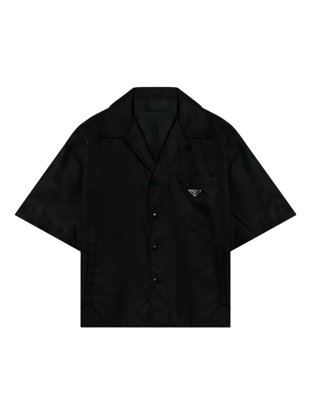 Prada Overhemd met triangel-logo Zwart