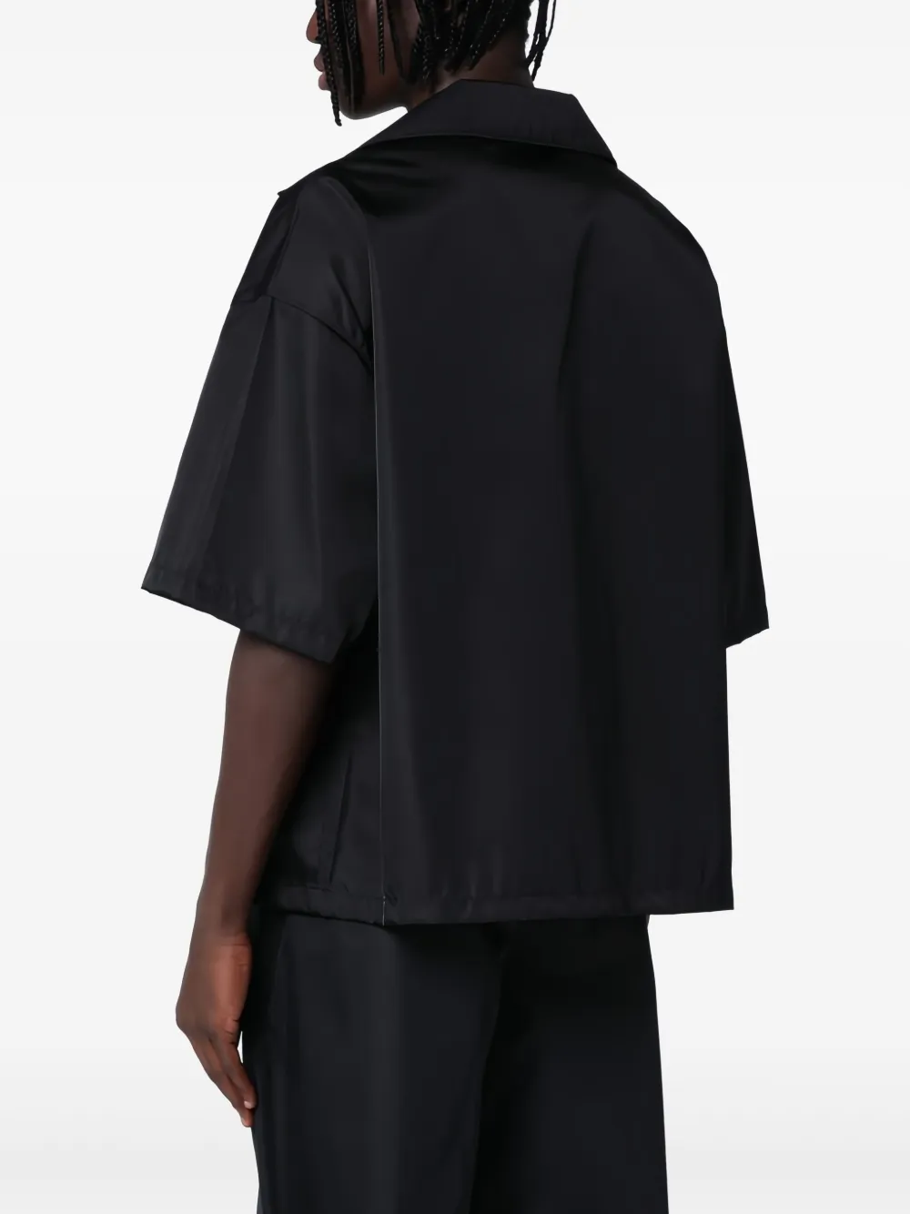 Prada Overhemd met triangel-logo Zwart