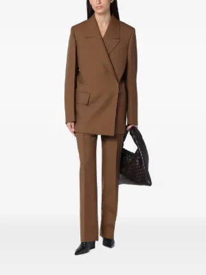 JIL SANDER ブラウン系ツィード ダブルブレスト ウールジャケットコート JIL SANDER（ジル・サンダー）ジャケット・ブルゾン - FARFETCH