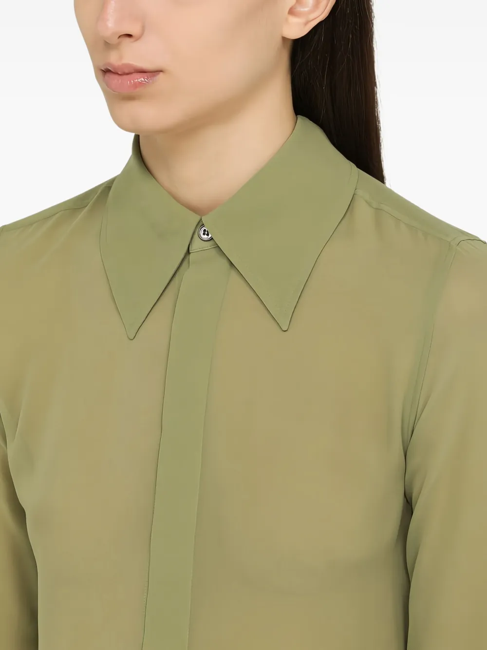 AMI Paris Zijden blouse Groen