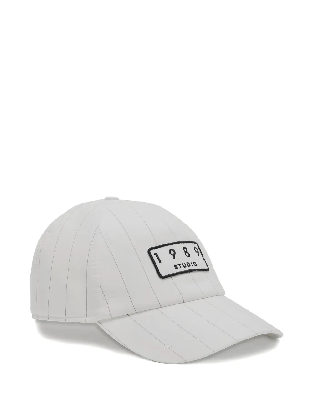 1989 STUDIO Katoenen gestreepte pet met logopatch Wit