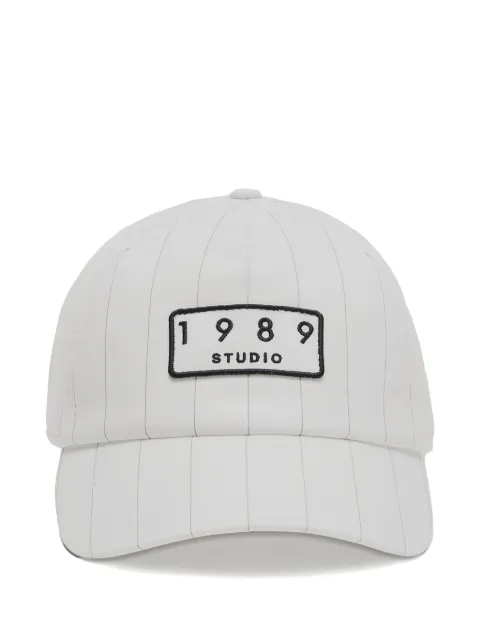1989 STUDIO striped logo-patch cotton cap