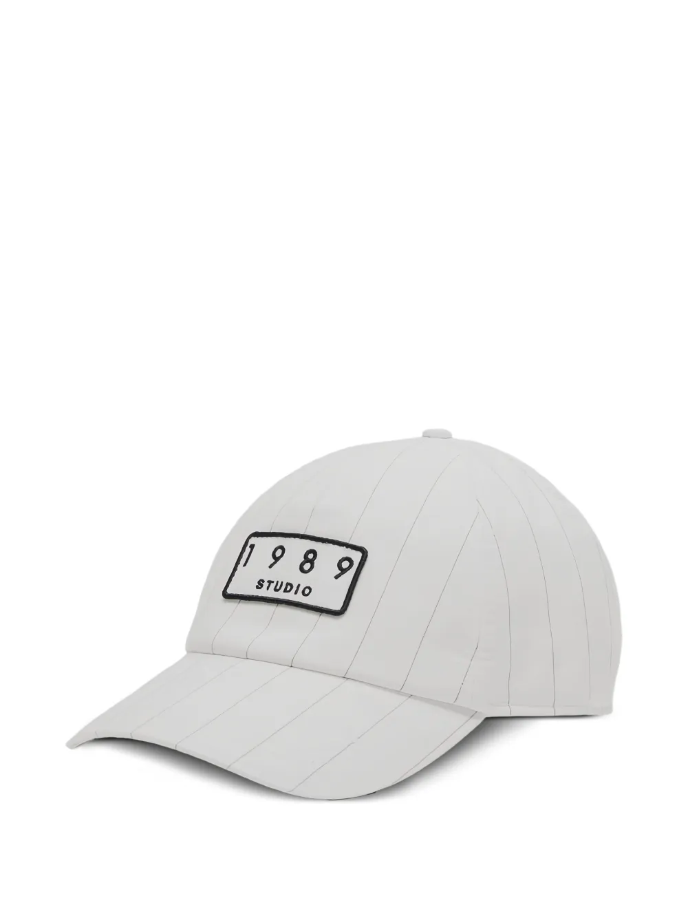 1989 STUDIO Katoenen gestreepte pet met logopatch Wit