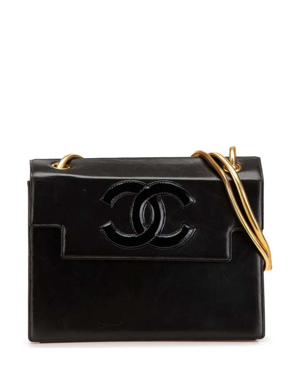 CHANEL Pre-Owned 1996-1997 CC Patent Snake Chain Flap shoulder bag | Black | Image 1