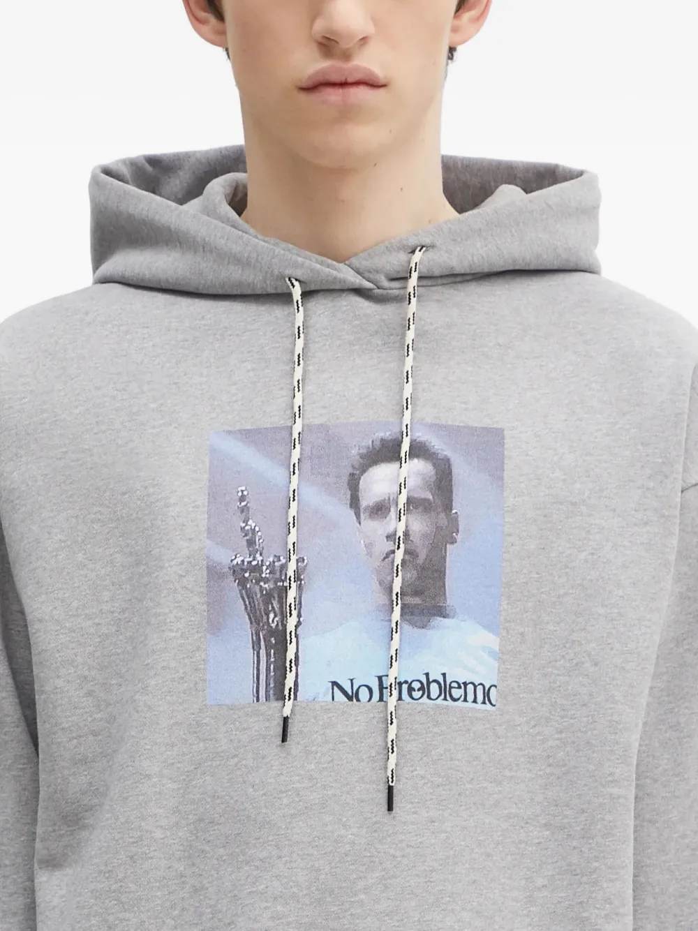 Aries Graphic-print Hoodie In Gray