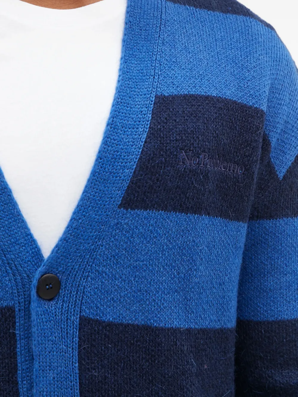 Aries Gestreept vest met knopen Blauw
