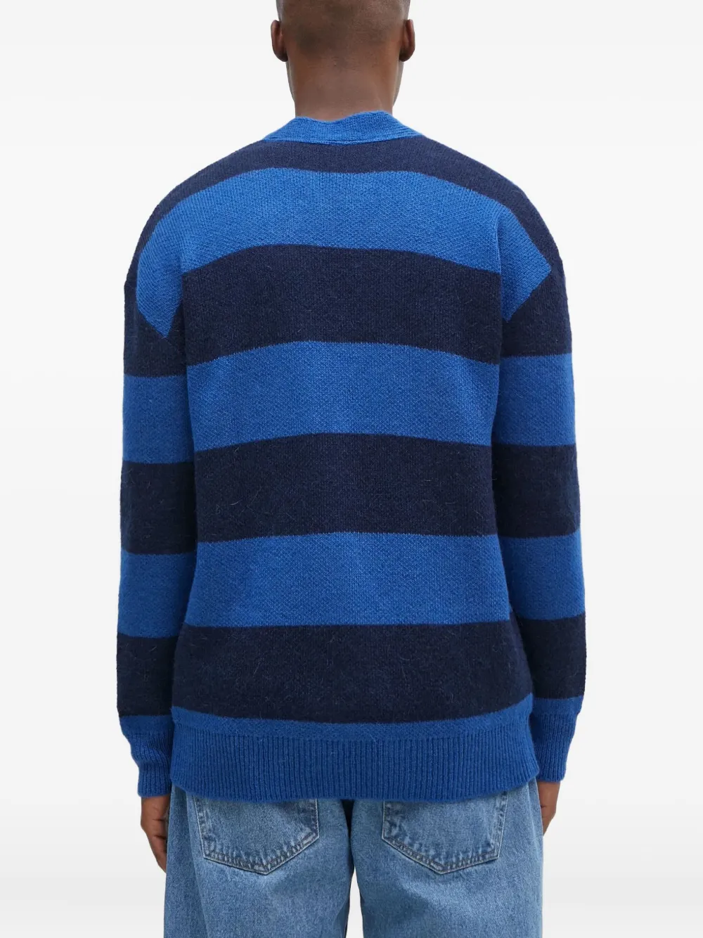 Aries Gestreept vest met knopen Blauw