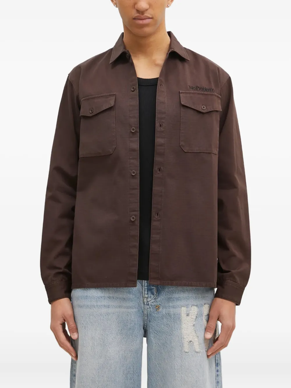 Aries Katoenen overhemd BROWN