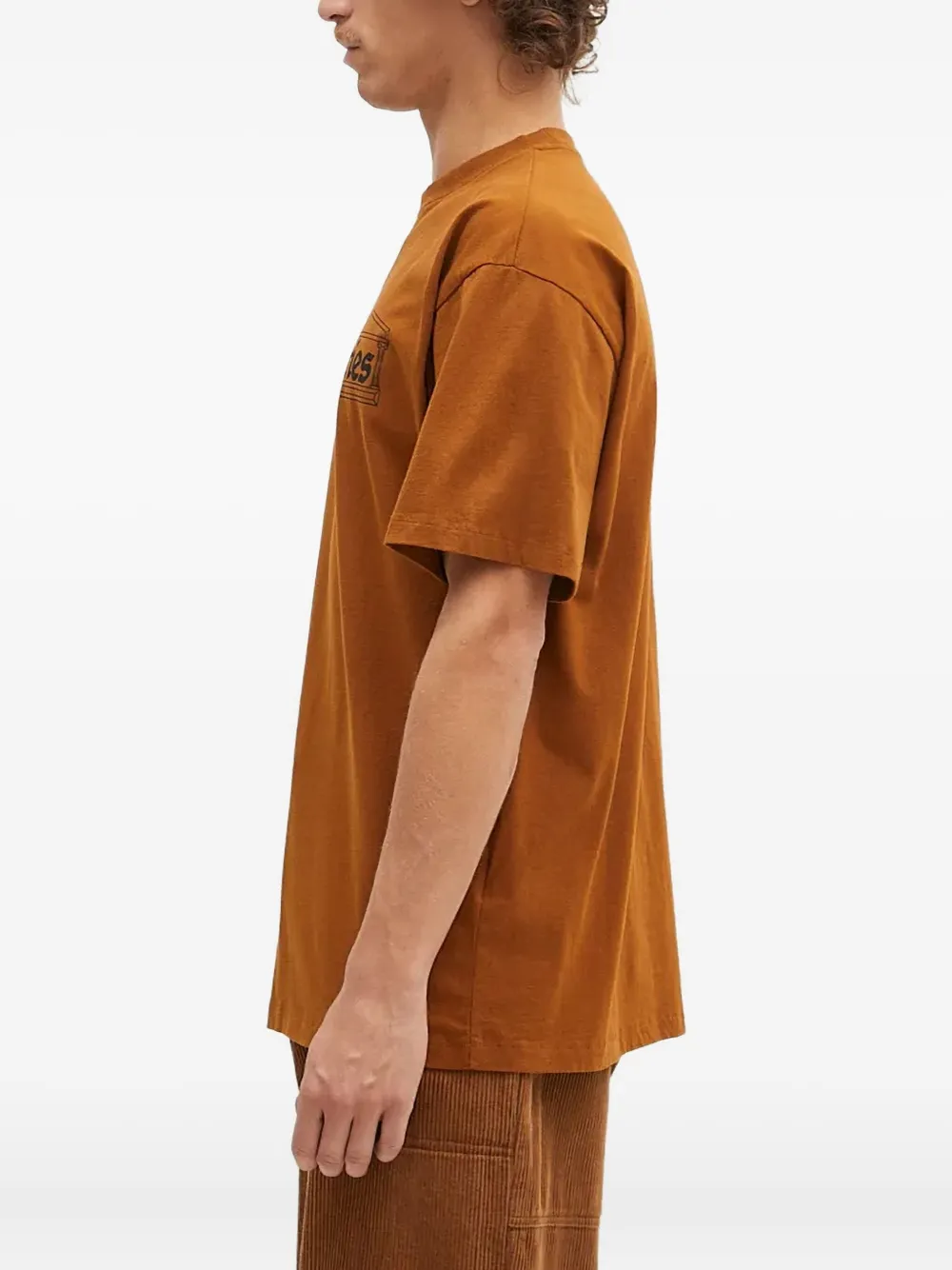 Aries T-shirt met logoplakkaat Bruin