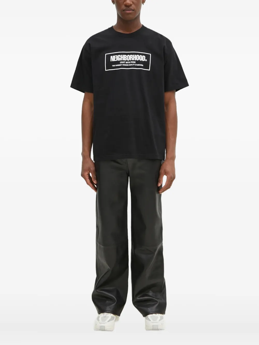 Neighborhood T-shirt met logoprint Zwart