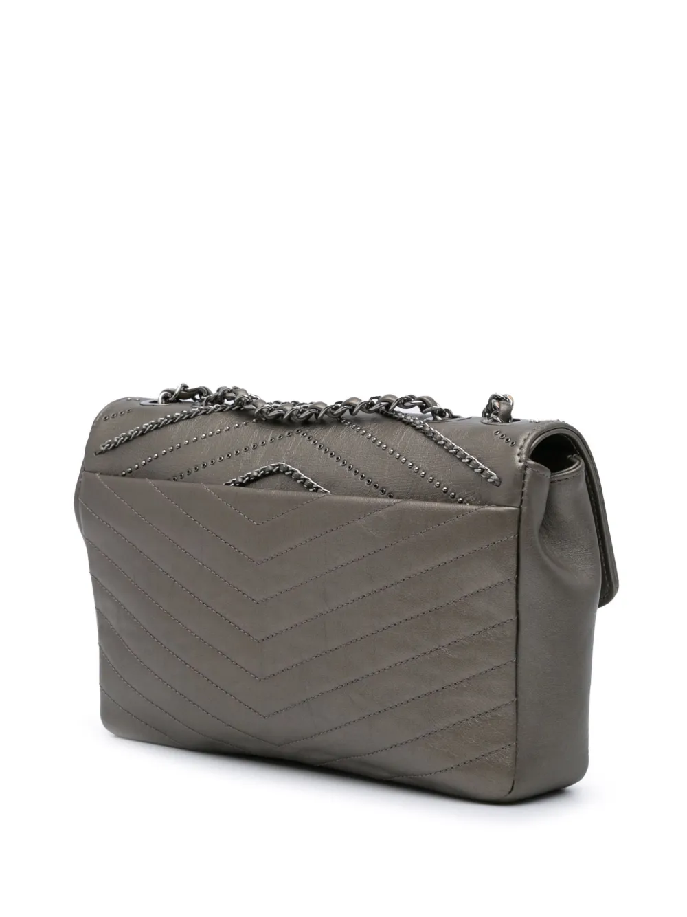 CHANEL Pre-Owned 2019 Mini Embellished Calfskin Chevron Square Envelop Flap crossbody bag | Pre-Owned | Image 2