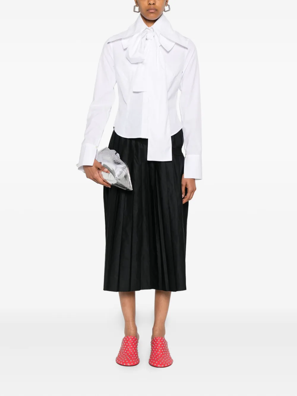 Viktor & Rolf Katoenen blouse met kraag en strikdetail - Wit