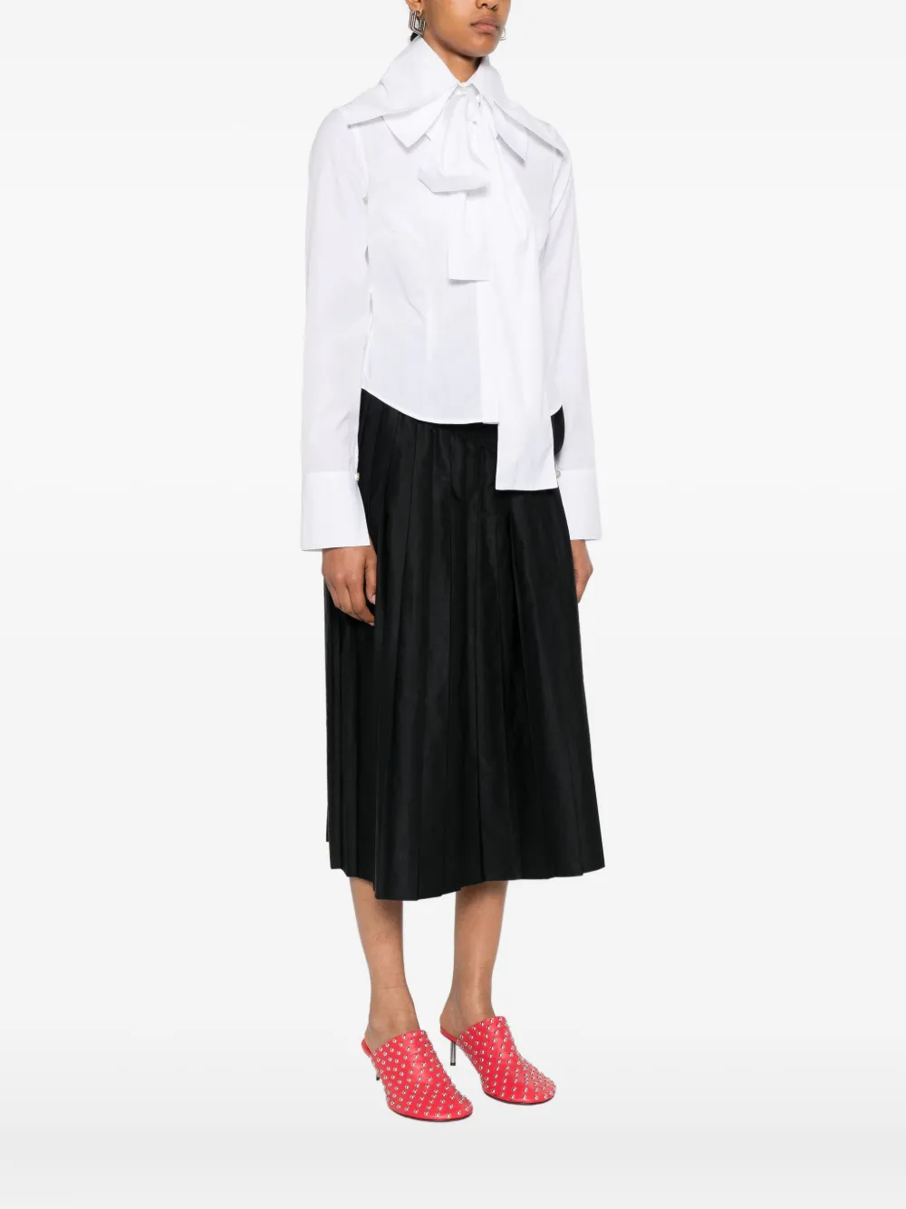 Viktor & Rolf Katoenen blouse met kraag en strikdetail Wit