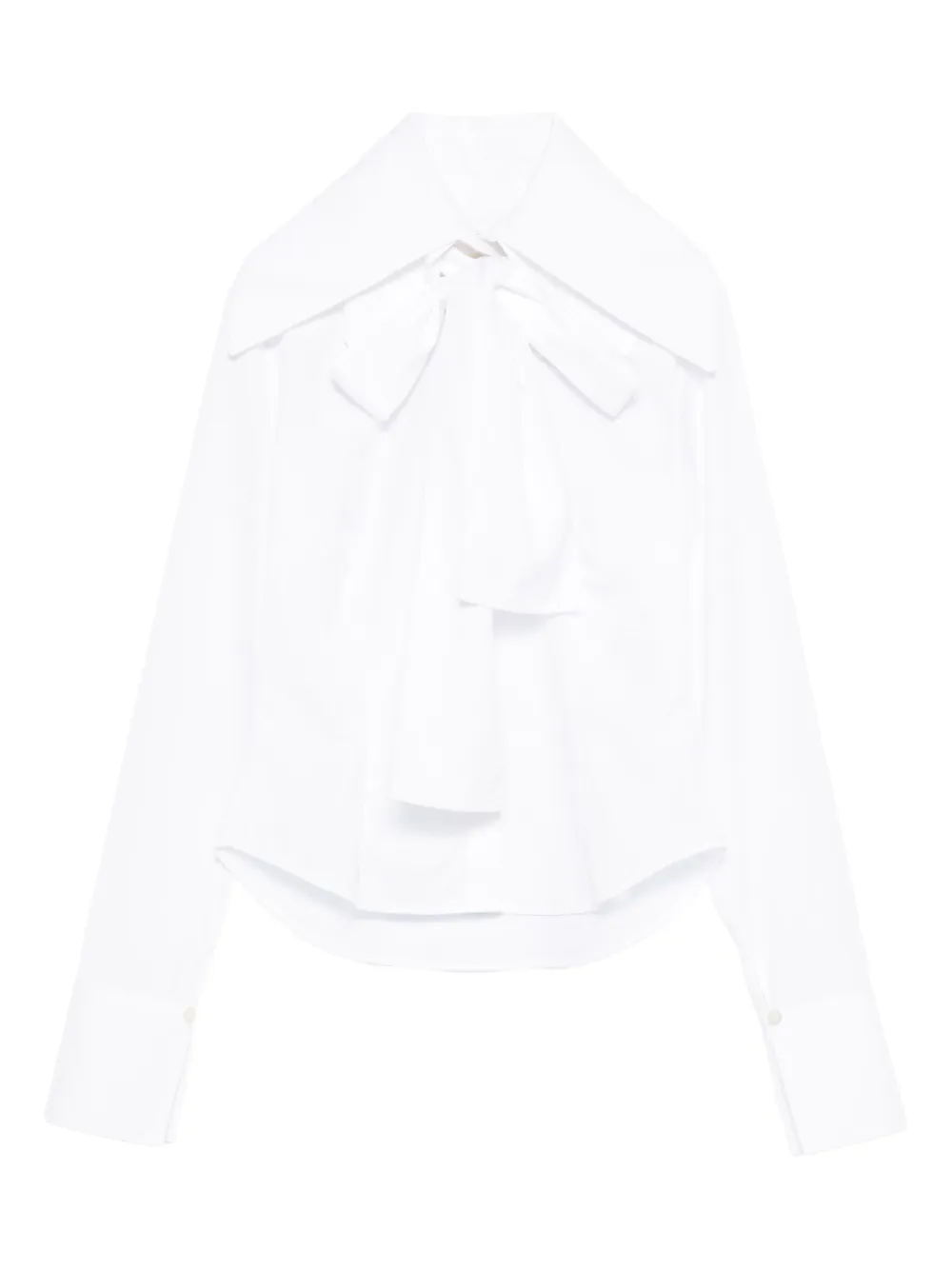 Viktor & Rolf Triple-collar Bow-detail Cotton Shirt In White