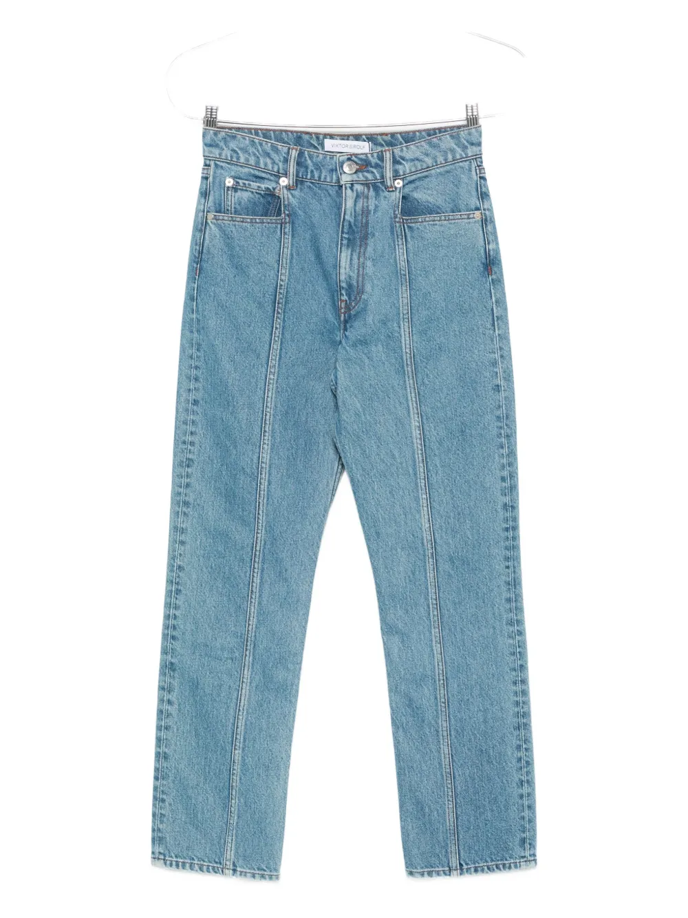 Viktor & Rolf Jeans a cinque tasche con design a inserti - Blu