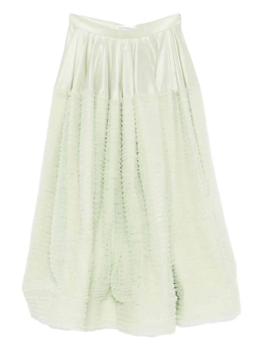 Viktor & Rolf ruffled satin A-line skirt | Green | Image 1