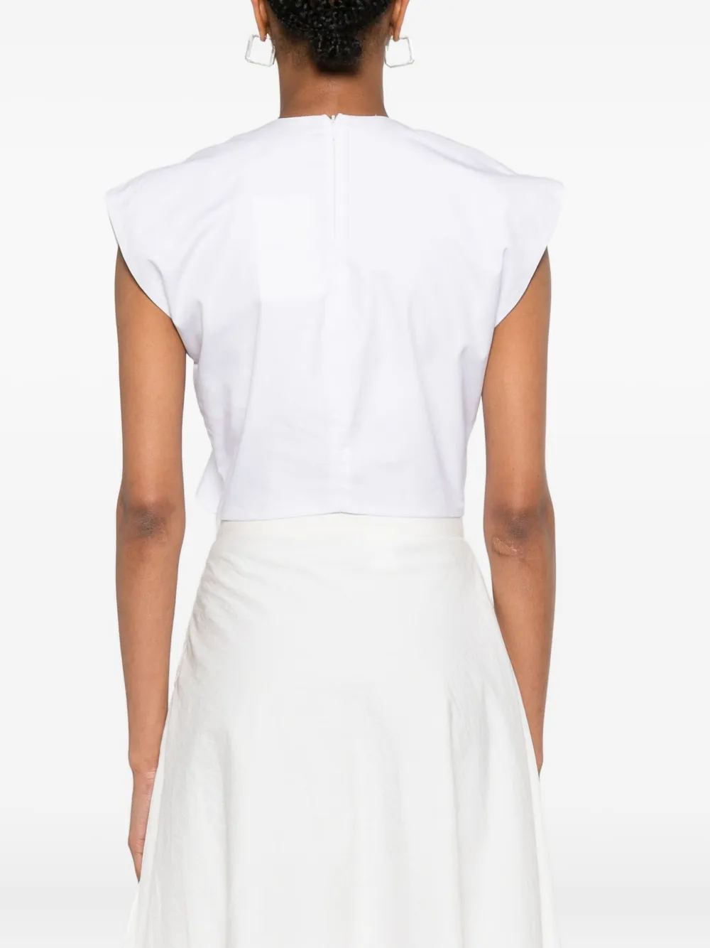 Viktor & Rolf Jabot Ruffle Top In White