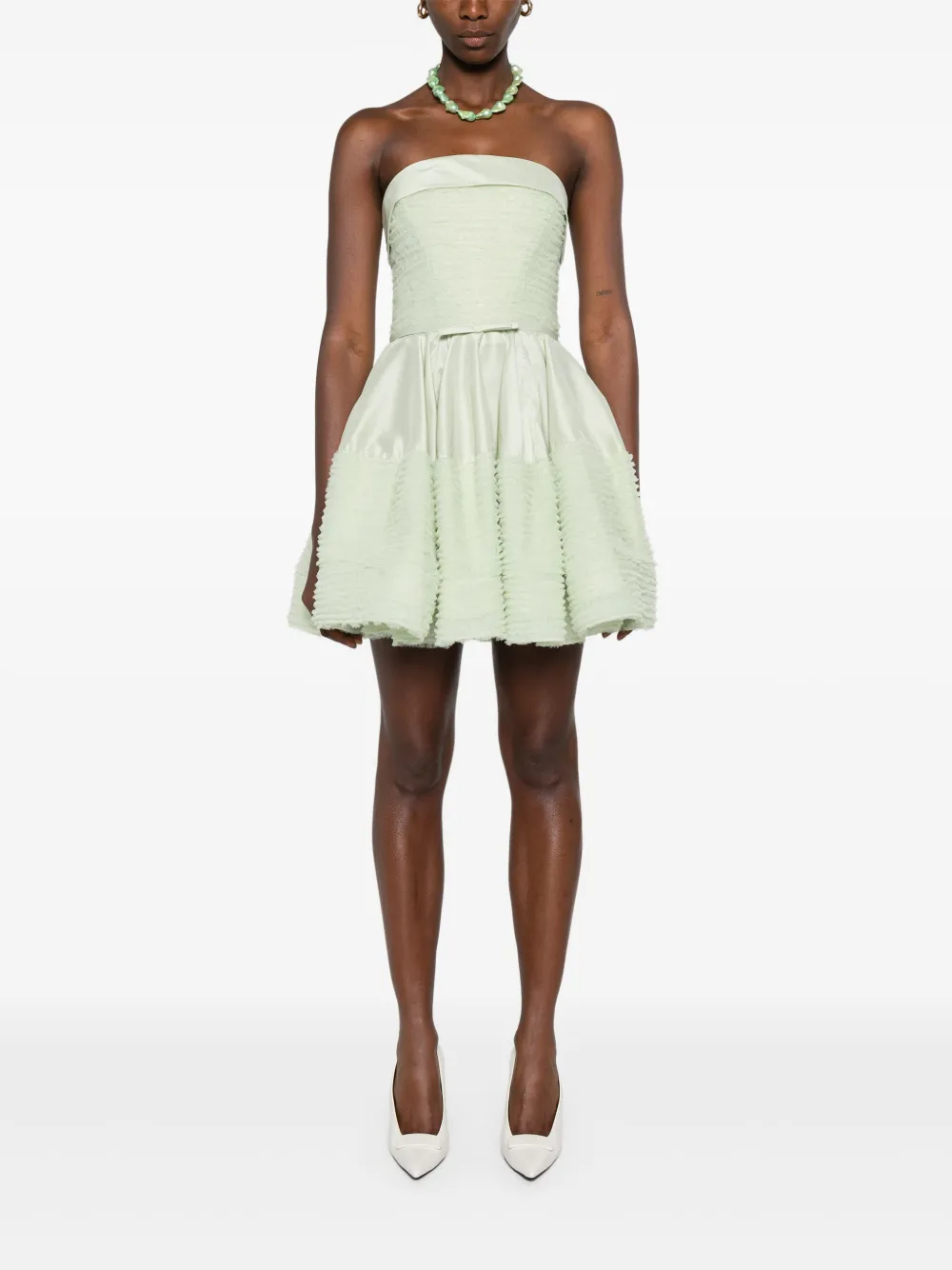 Viktor & Rolf Mini-jurk met ruches - Groen